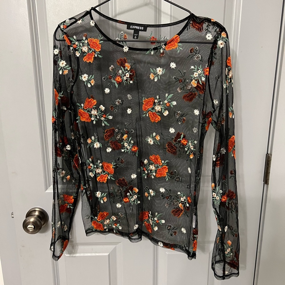 Sheer Embroidered Top - Picture 2 of 3